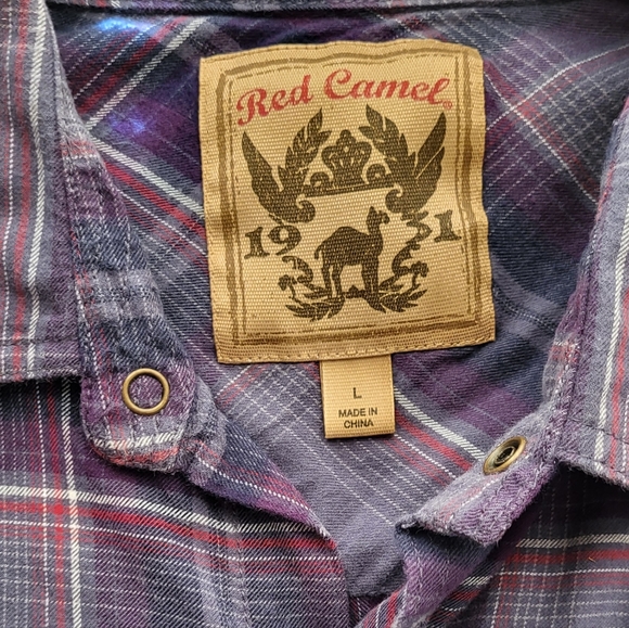 Red Camel 1931 gray western snap button shirt size Large - Picture 4 of 4
